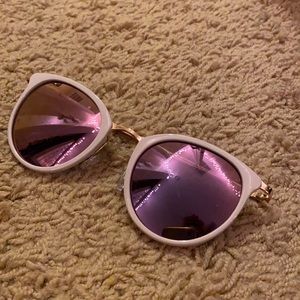 Purple periwinkle gold round sunglasses